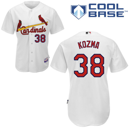 Pete Kozma #38 Youth Baseball Jersey-St Louis Cardinals Authentic Home White Cool Base MLB Jersey